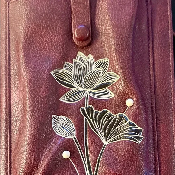 Espe Burgundy Floral Crossbody Bag - Picture 2 of 10